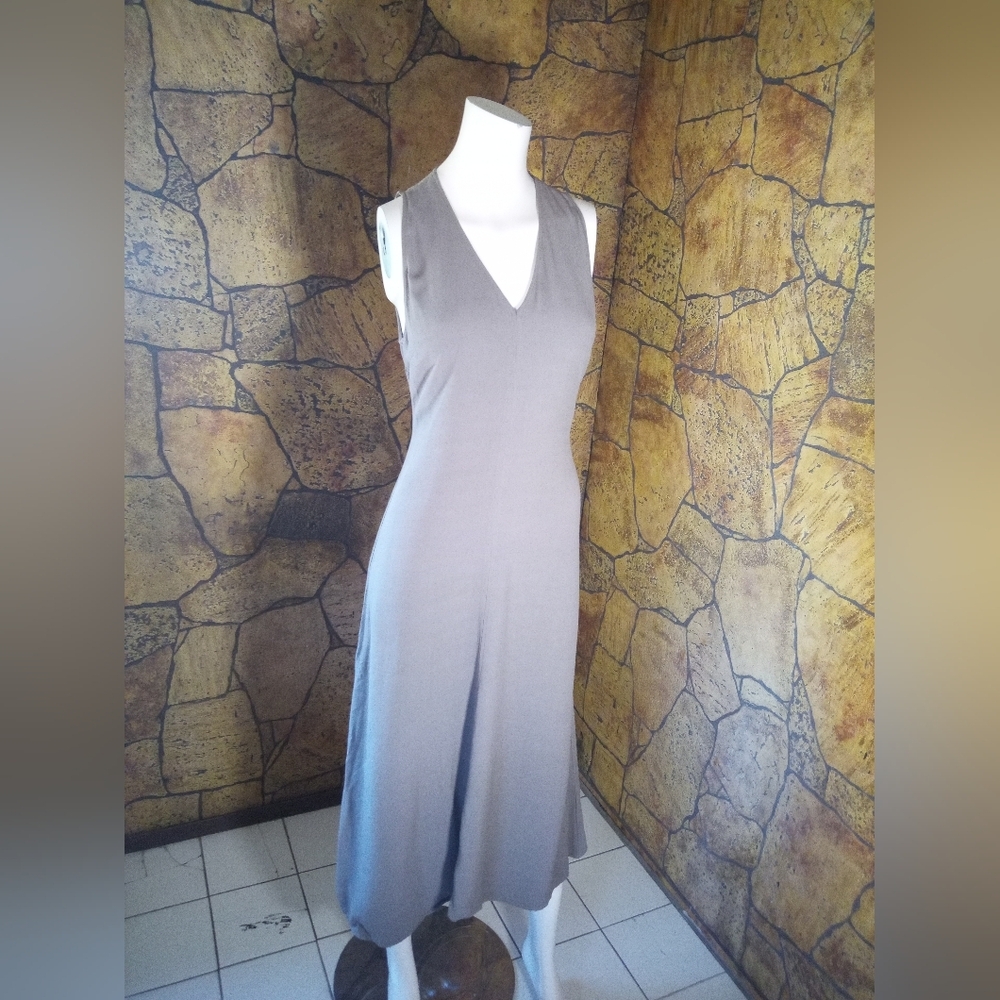 Wilfred Taupe Gray Maxi Dress with V-Neck